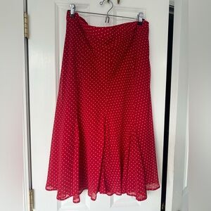 Jaclyn Smith Red Polka Dot Skirt